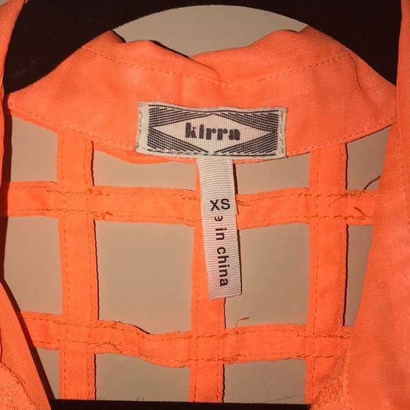 Button up see through orange crop top - Picture 4 of 4